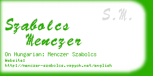 szabolcs menczer business card